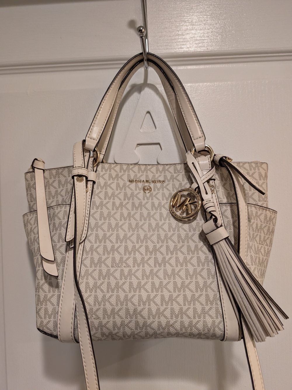 Michael Kors Sullivan Small Logo Top-Zip Tote Vanilla Taupe